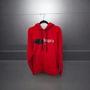 Paris Sprayed Palm Angels Red Logo Hoodie – Size M – Authentic (COA Included)